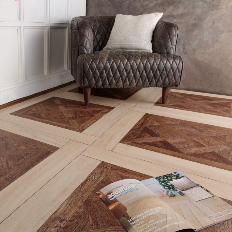 Кварцвиниловая плитка Aquafloor Versailles + Parquet Plus AF7005VS / AF6017PQ